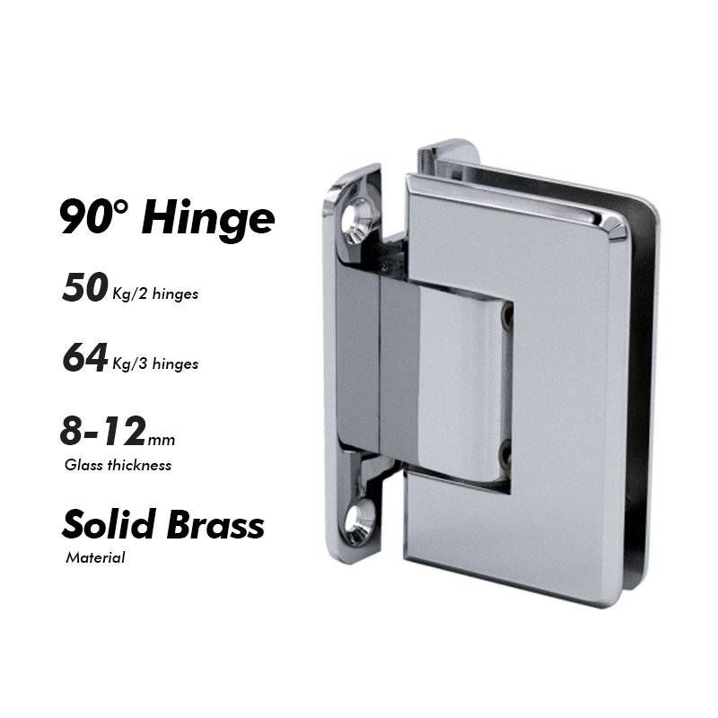 Polished Chrome 90 Degree Wall To Glass Shower Door Hinges 2 Polished Chrome 90 Degree Wall To Glass Shower Door Hinges
