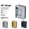 Polished Chrome 90 Degree Wall To Glass Shower Door Hinges 3 Polished Chrome 90 Degree Wall To Glass Shower Door Hinges