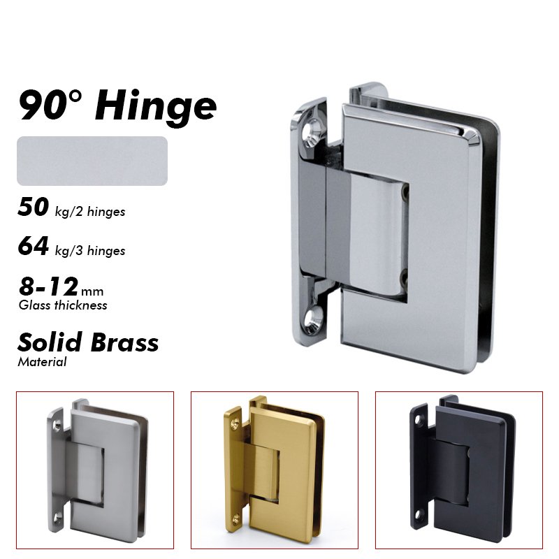 Polished Chrome 90 Degree Wall To Glass Shower Door Hinges 3 Polished Chrome 90 Degree Wall To Glass Shower Door Hinges