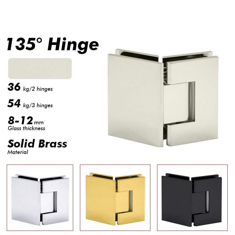 Polished Chrome Adjustable Solid Brass Shower Door Hinges 3 Polished Chrome Adjustable Solid Brass Shower Door Hinges
