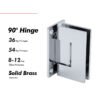 Polished Chrome Glass Accessories Solid Brass Shower Door Hinges