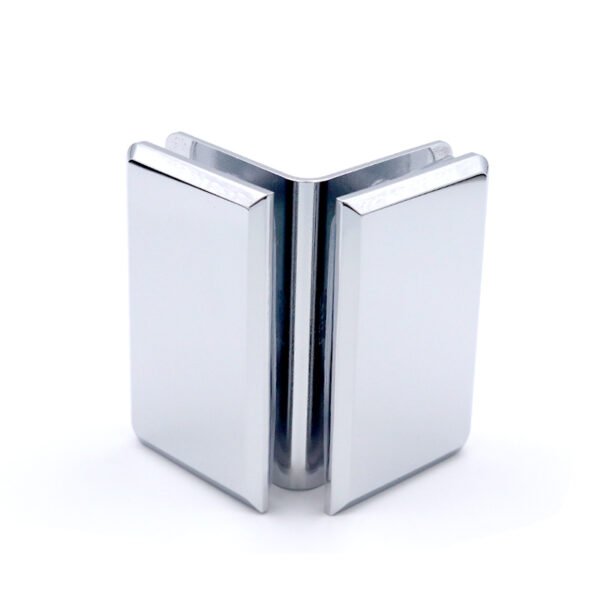 Polished Chrome Glass To Glass Brass Bathroom Door Clamp Shower Hardware