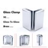 Polished Chrome Glass To Glass Brass Bathroom Door Clamp Shower Hardware