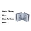 Polished Chrome Glass To Glass Shower Door Clamps Brackets