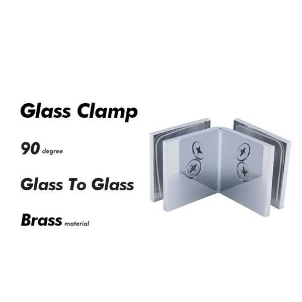 Polished Chrome Glass To Glass Shower Door Clamps Brackets