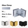 Polished Chrome Glass To Glass Shower Door Clamps Brackets