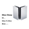 Polished Chrome Glass To Glass Shower Door Clips Clamps 2 Polished Chrome Glass To Glass Shower Door Clips Clamps