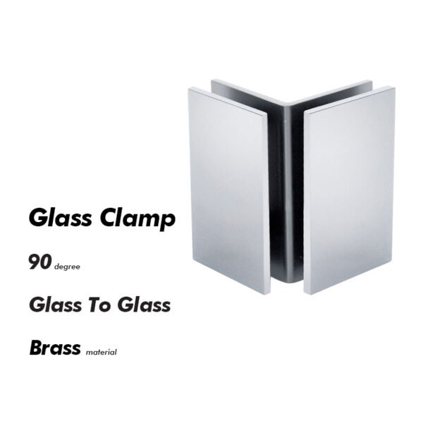 Polished Chrome Glass To Glass Shower Door Clips Clamps