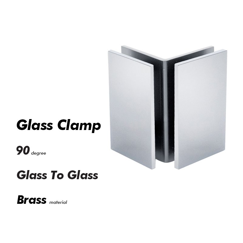 Polished Chrome Glass To Glass Shower Door Clips Clamps 2 Polished Chrome Glass To Glass Shower Door Clips Clamps