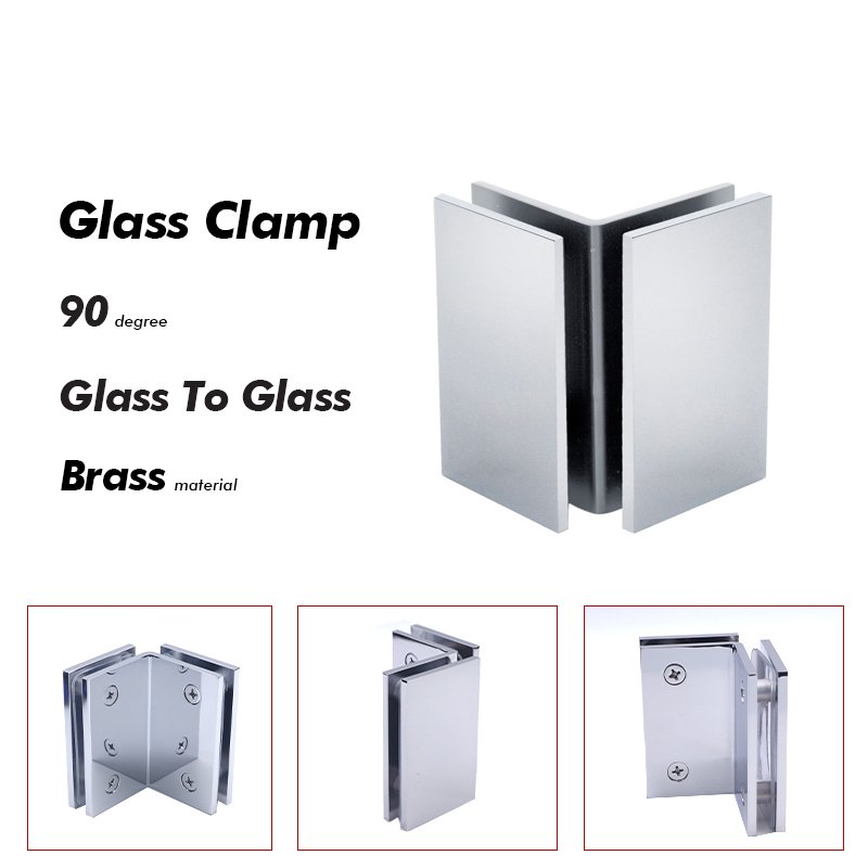 Polished Chrome Glass To Glass Shower Door Clips Clamps 3 Polished Chrome Glass To Glass Shower Door Clips Clamps