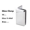 Polished Chrome Glass To Wall Solid Brass Shower Bathroom Door Clamp