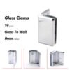 Polished Chrome Glass To Wall Solid Brass Shower Bathroom Door Clamp