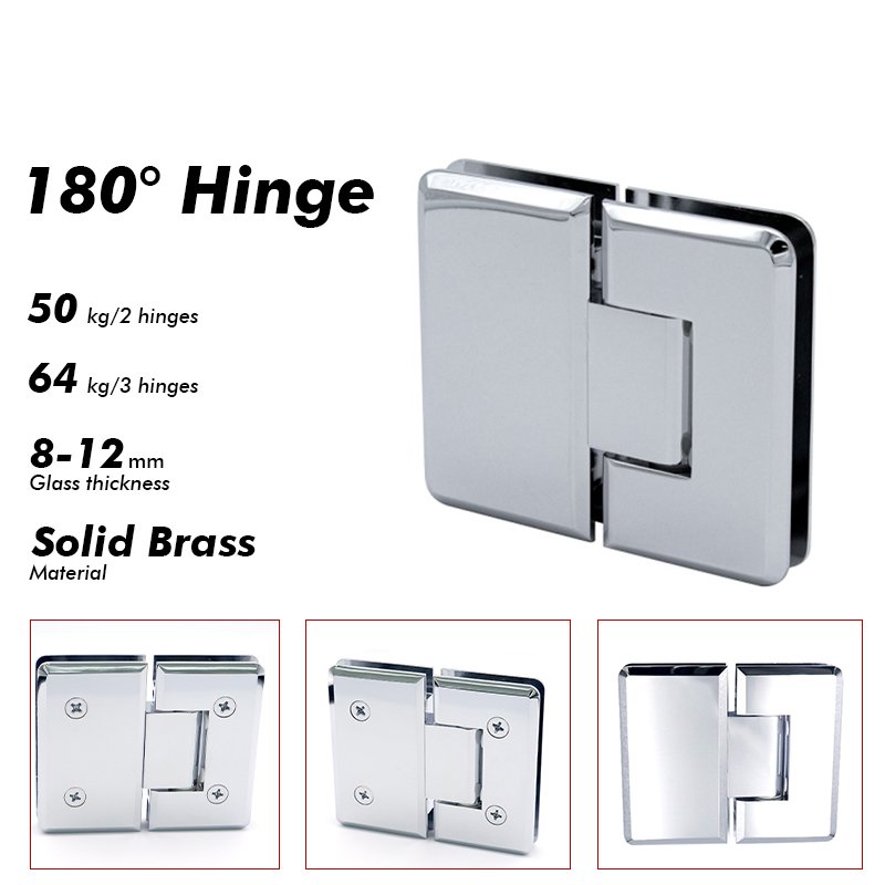 Polished Chrome Not Adjustable Shower Door Hinges 3 Polished Chrome Not Adjustable Shower Door Hinges
