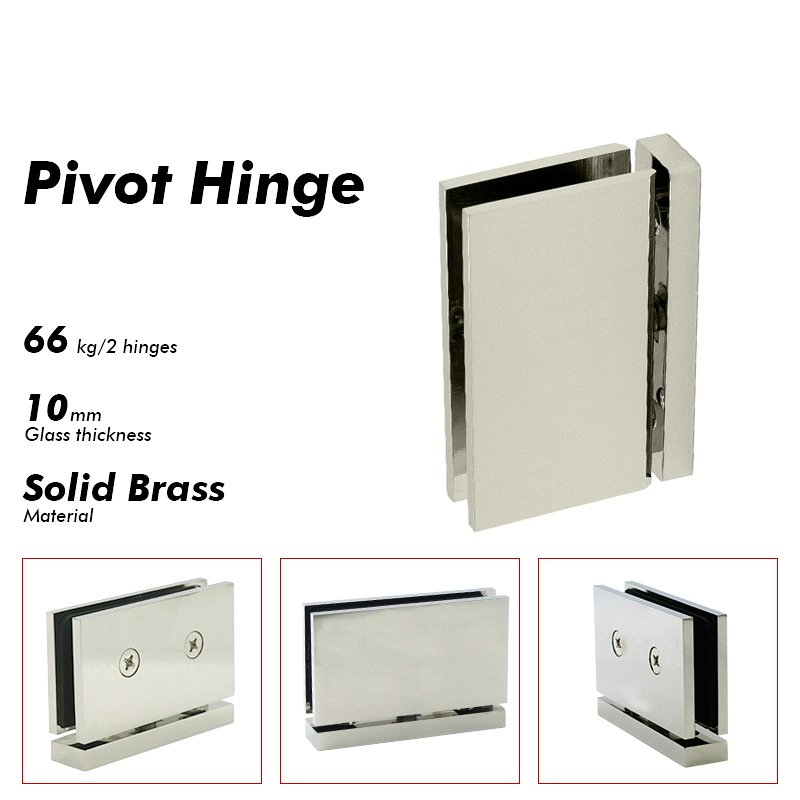 Polished Chrome Shower Door Pivot Hinge Full Rotation 360 Degree Glass Pivot Door Hinge