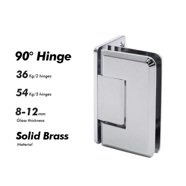 Polished Chrome Shower Glass Door Hardware