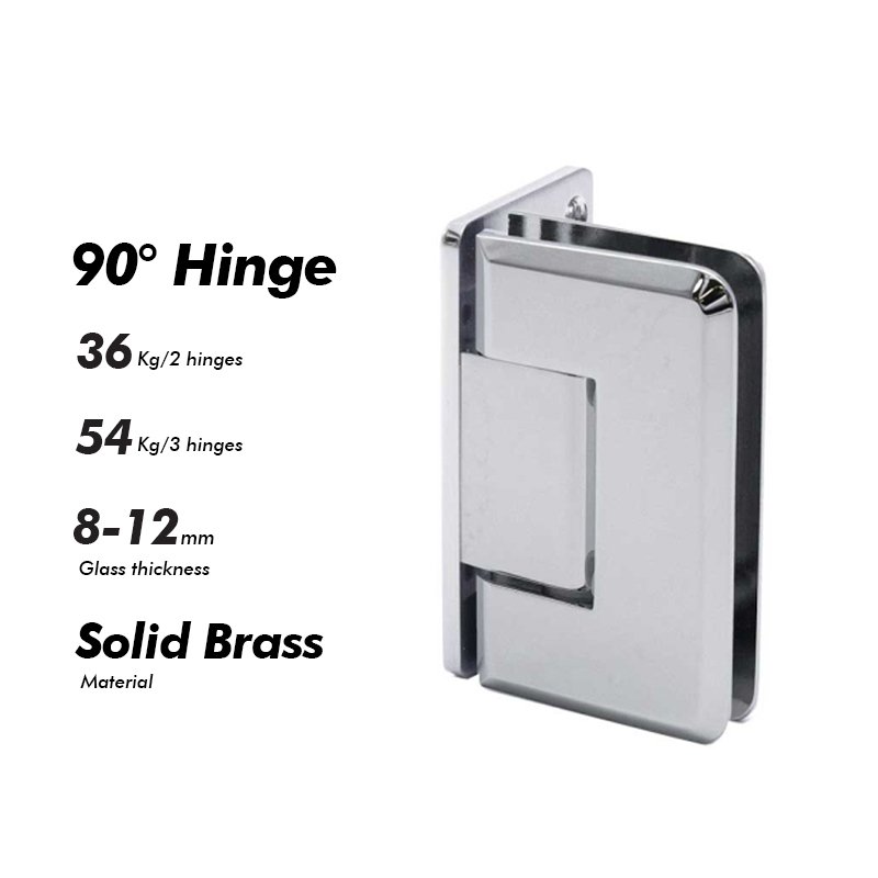 Polished Chrome Shower Glass Door Hardware