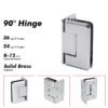 Polished Chrome Shower Glass Door Hardware