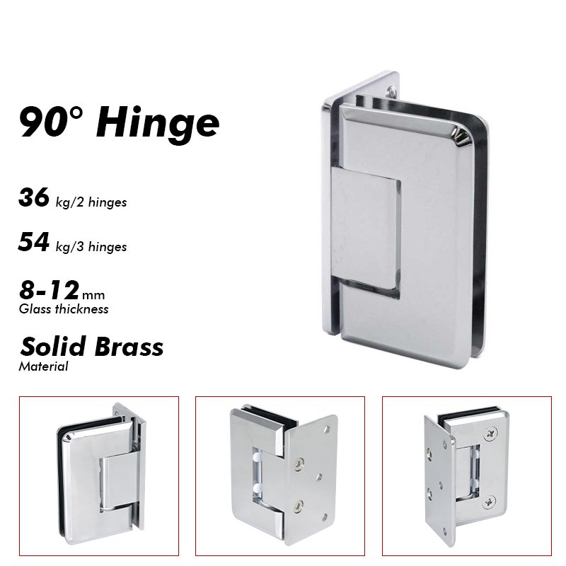 Polished Chrome Shower Glass Door Hardware