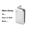 Polished Chrome Solid Brass Bathroom Glass Door Railing Clamp