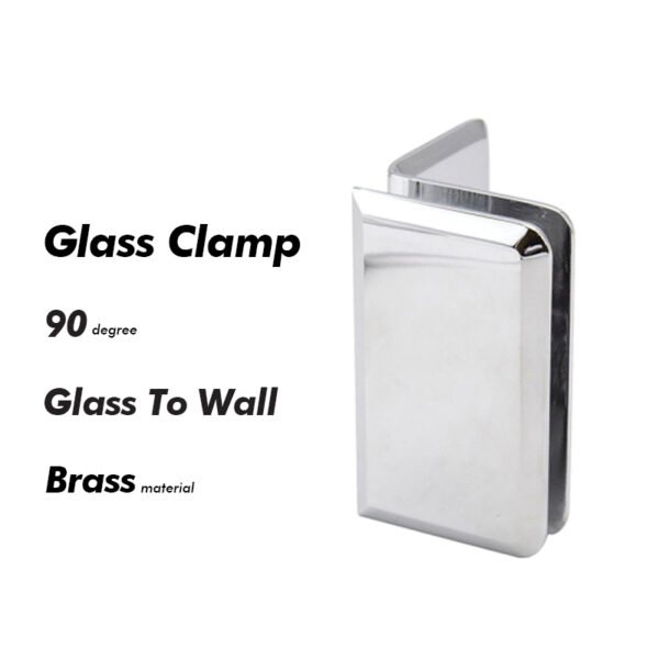 Polished Chrome Solid Brass Bathroom Glass Door Railing Clamp