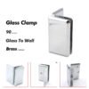Polished Chrome Solid Brass Bathroom Glass Door Railing Clamp