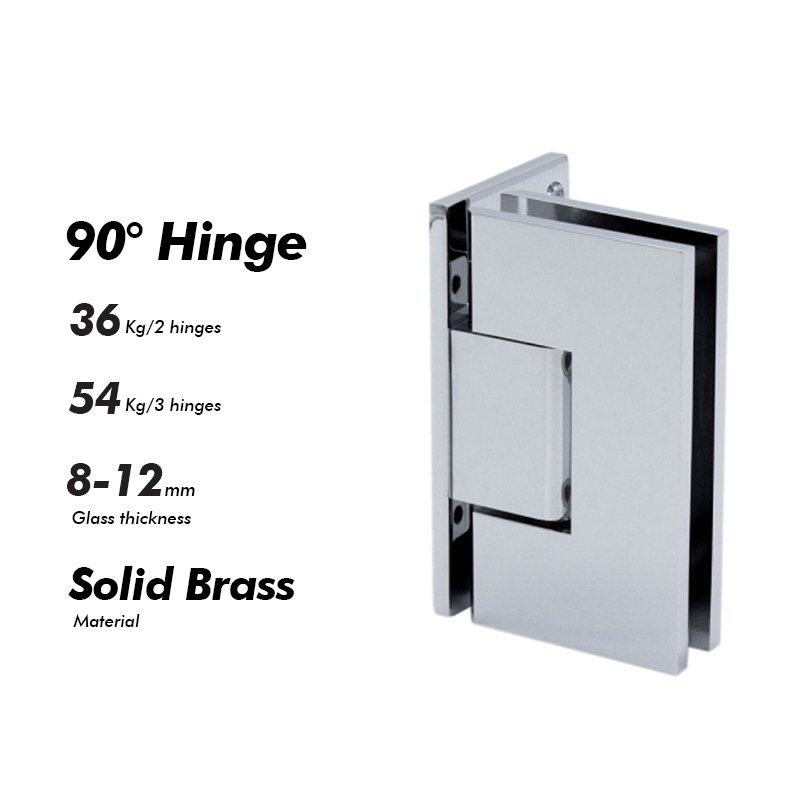 Polished Chrome Solid Brass Bathroom Hinge Shower Door Hardwares