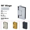 Polished Chrome Solid Brass Bathroom Hinge Shower Door Hardwares