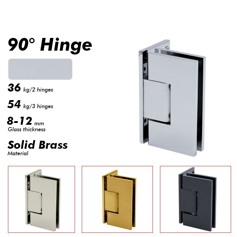 Polished Chrome Solid Brass Bathroom Hinge Shower Door Hardwares