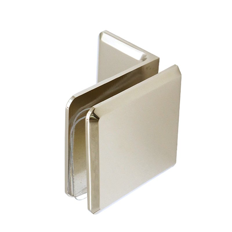 Polished Chrome Solid Brass Shower Bathroom Door Clamp Glass Brackets