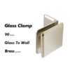 Polished Chrome Solid Brass Shower Bathroom Door Clamp Glass Brackets