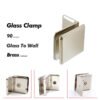 Polished Chrome Solid Brass Shower Bathroom Door Clamp Glass Brackets