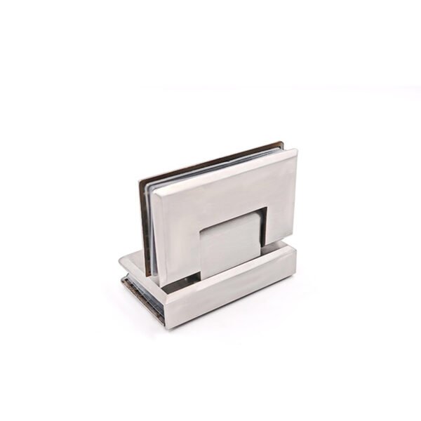 Popular Style Square Beveled 90 Degree Glass To Glass Chrome Satin Stainless Steel Hinge