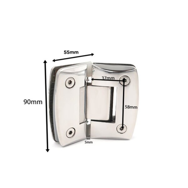 Provide Ddp Curved135 Degree Glass To Chrome Plated Glass Door Hinges