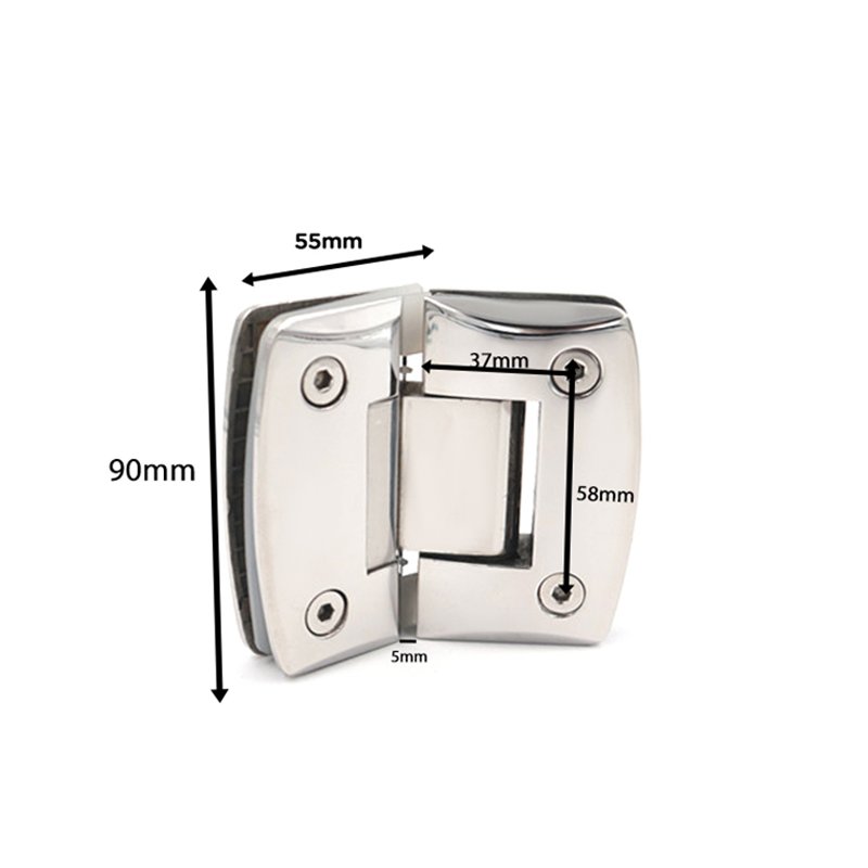 Provide Ddp Curved135 Degree Glass To Chrome Plated Glass Door Hinges