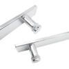 Rich Certificates Square Angled Corner Single Sided Stainless Steel Glass Pull Handle