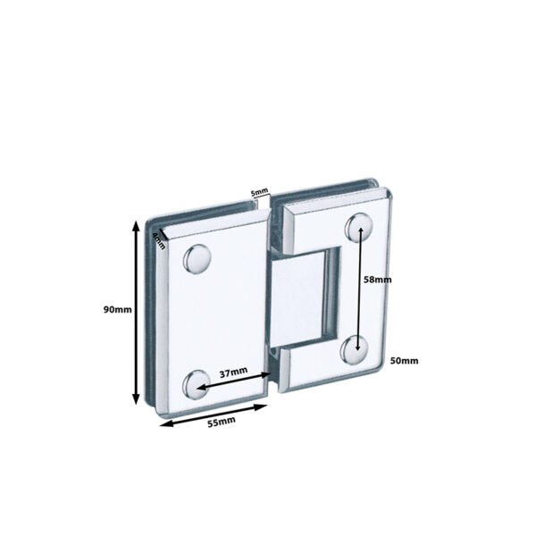 Rich Engineering Case Single Axes 180 Degree Glass To Glass Brass Hinges
