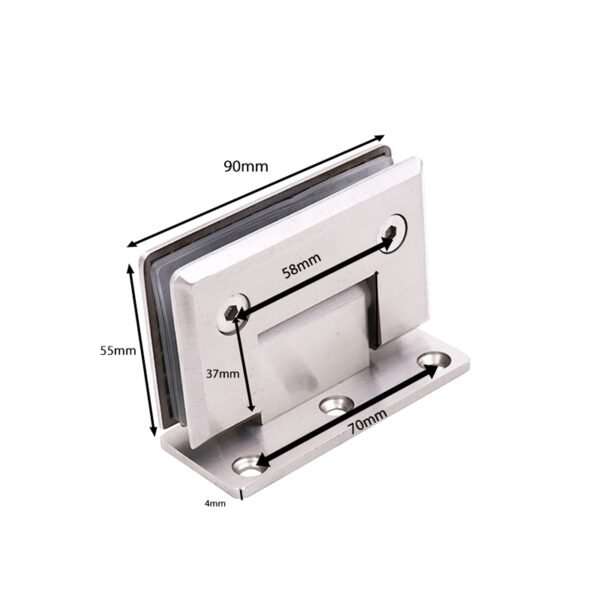 Rich Engineering Case Square Beveled Wall Mount Stainless Steel Bathroom Shower Hinge