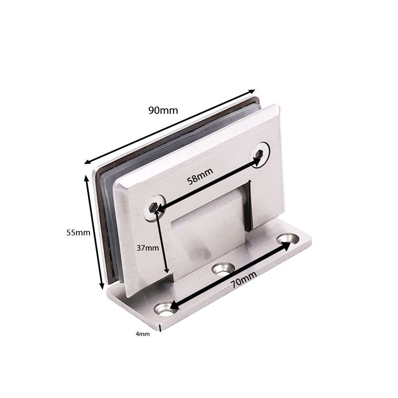 Rich Engineering Case Square Beveled Wall Mount Stainless Steel Bathroom Shower Hinge