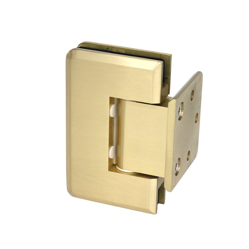 Satin Gold Adjustable Solid Brass Shower Door Hinges 1 Satin Gold Adjustable Solid Brass Shower Door Hinges