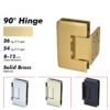 Satin Gold Adjustable Solid Brass Shower Door Hinges 3 Satin Gold Adjustable Solid Brass Shower Door Hinges