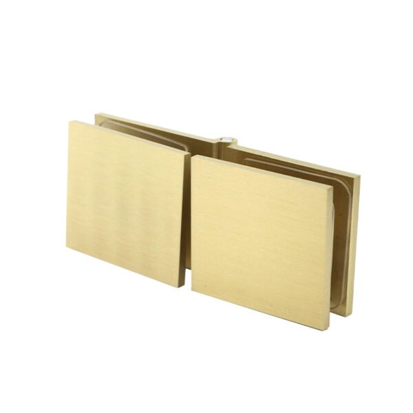 Satin Gold Glass To Glass Brass Shower Door Clamps Fittings