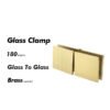Satin Gold Glass To Glass Brass Shower Door Clamps Fittings