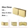 Satin Gold Glass To Glass Brass Shower Door Clamps Fittings