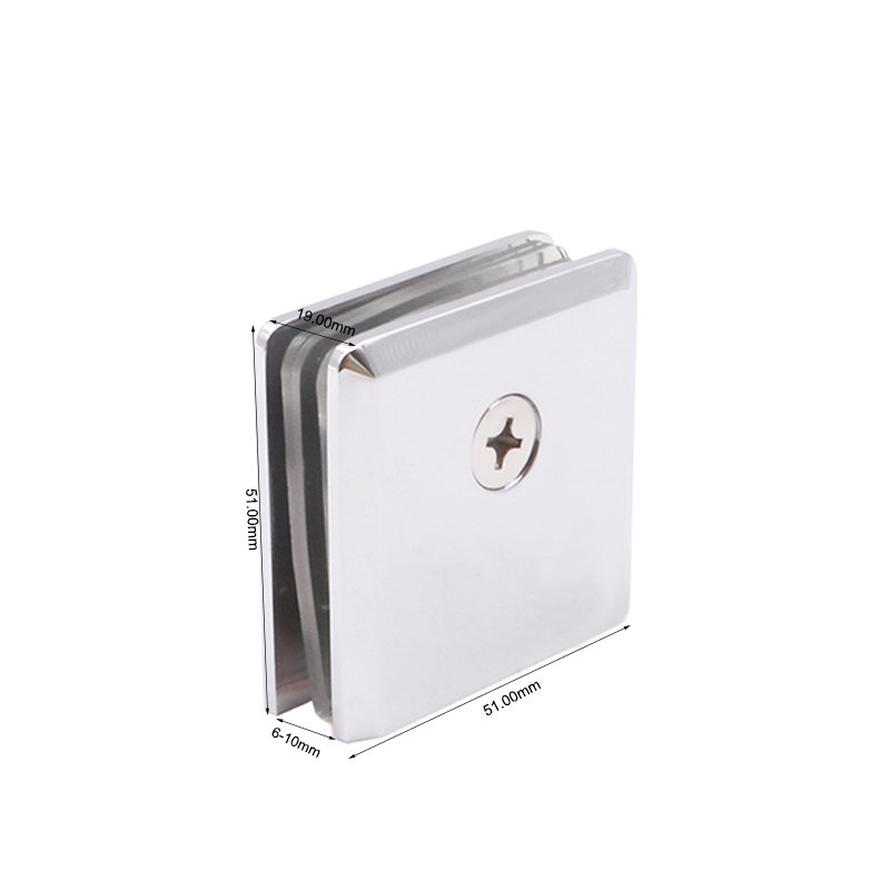 Single Hole 0 Degree Solid Brass Wall Mount Glass Clamp Glass Clips