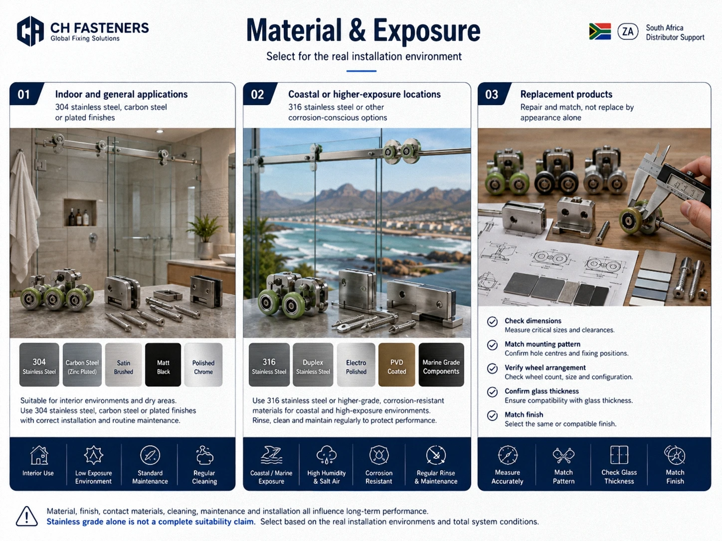 Sliding glass door hardware supplied to South Africa