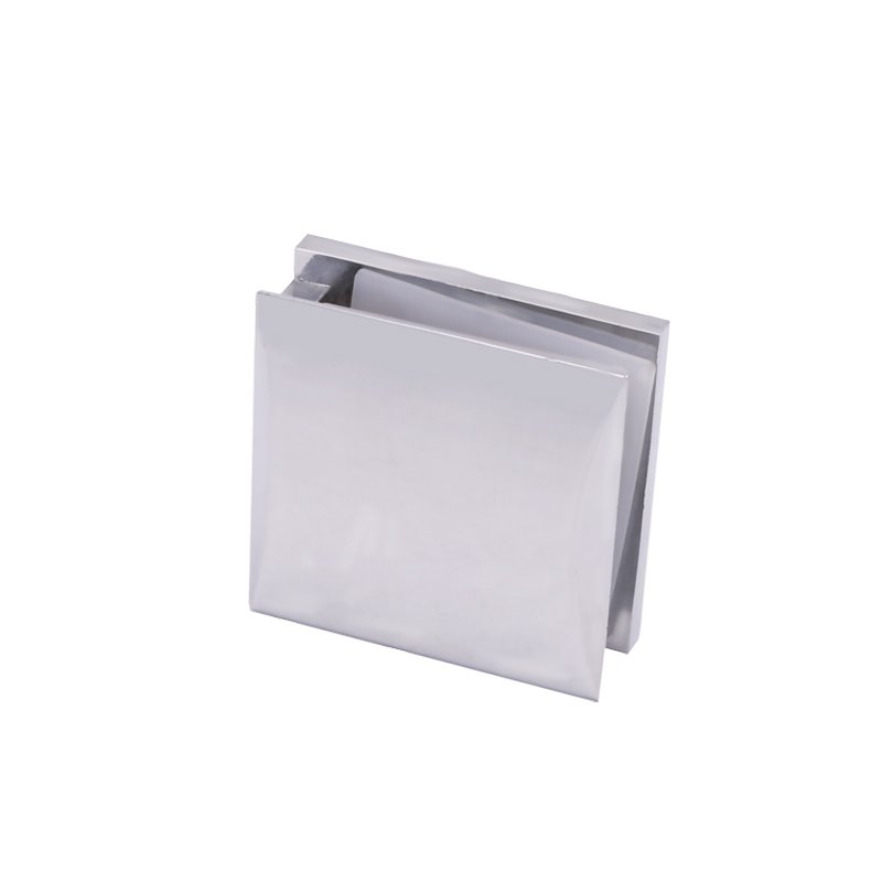 Square 0 Degree Glass To Wall Bathroom Clips Brass Glass Clamp