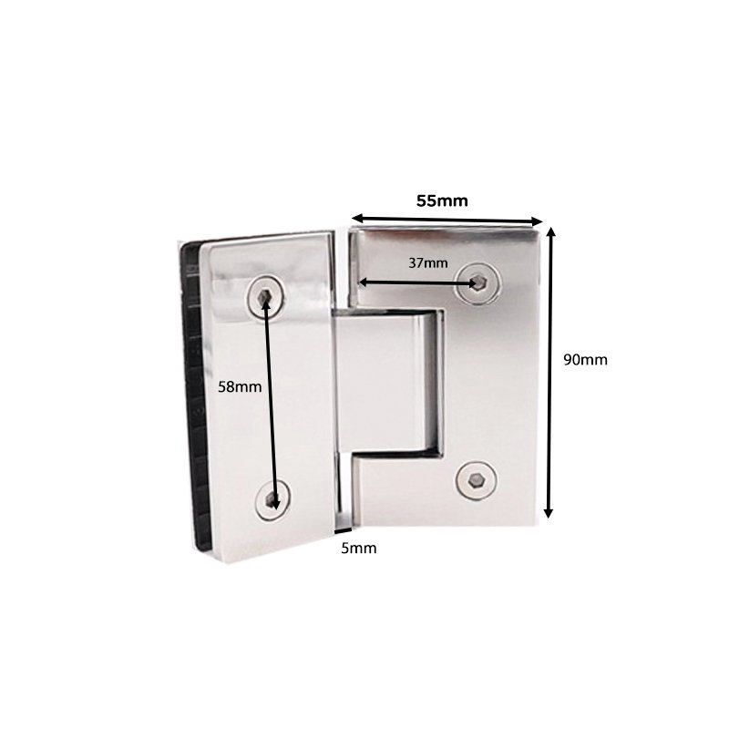 Square 135 Degree Chrome Glass To Glass Ss Shower Hinge