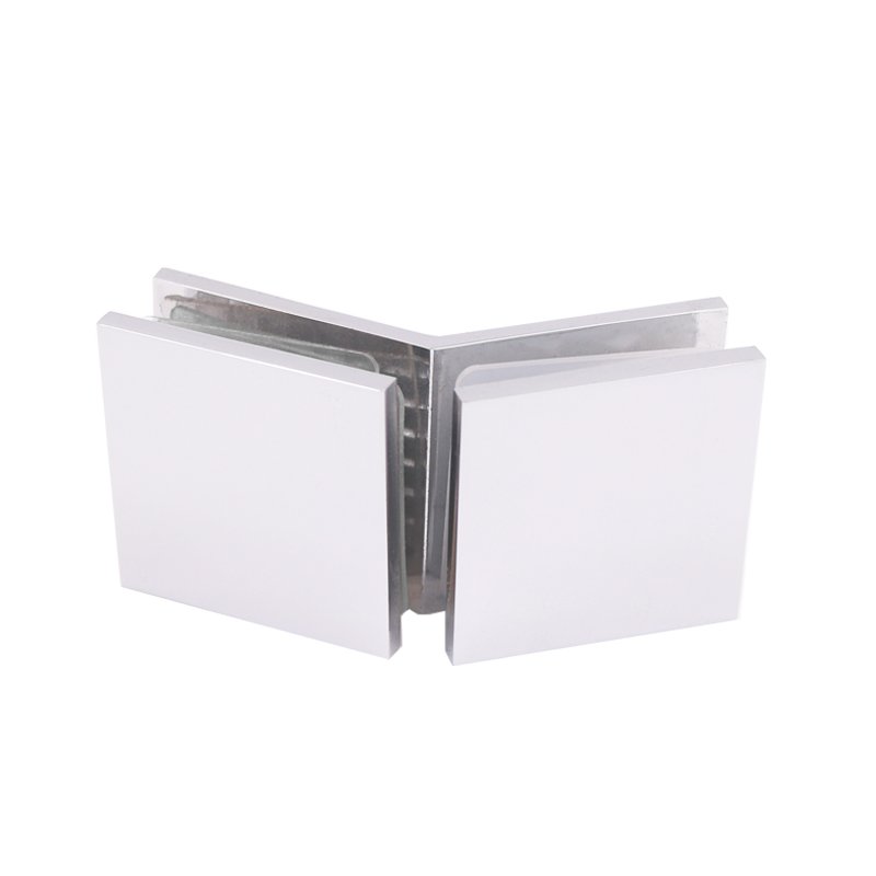 Square 135 Degree Glass To Glass Shower Hardware Brass Glass Clamp Clips