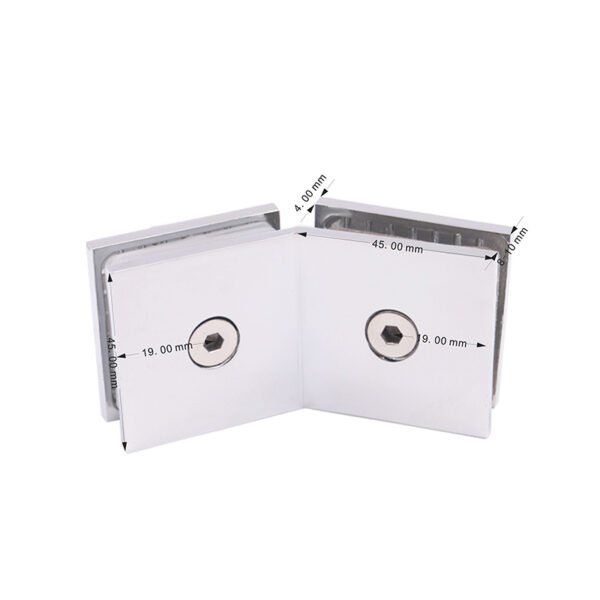 Square 135 Degree Glass To Glass Shower Hardware Brass Glass Clamp Clips