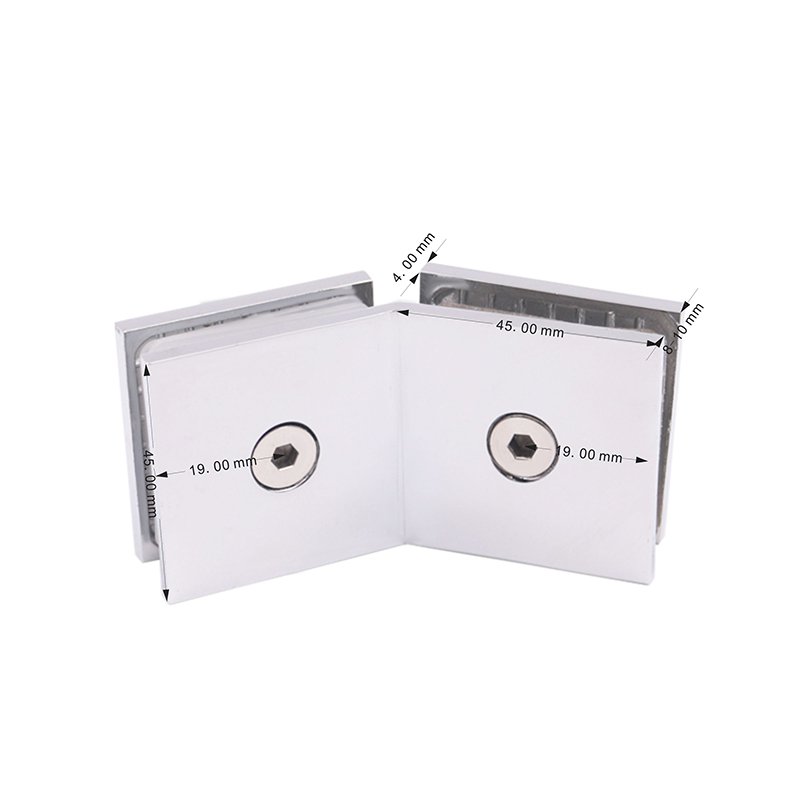 Square 135 Degree Glass To Glass Shower Hardware Brass Glass Clamp Clips